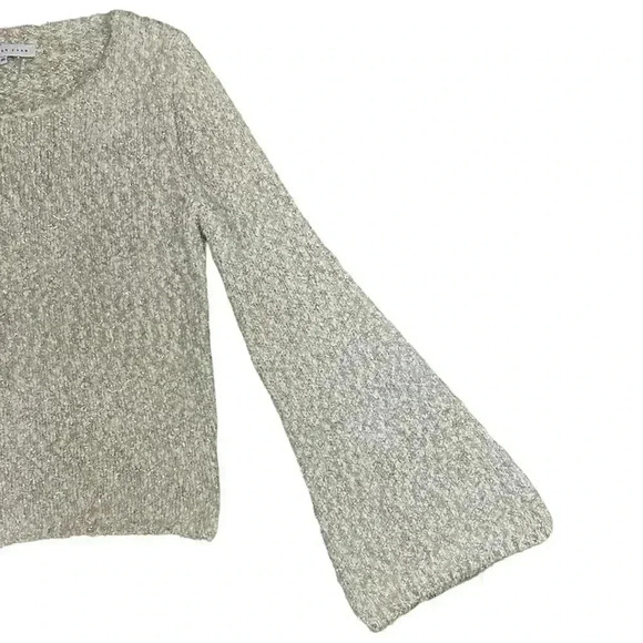 Revolve Endless Rose Bell Sleeve Cream Metallic Sweater XS - Picture 3 of 7